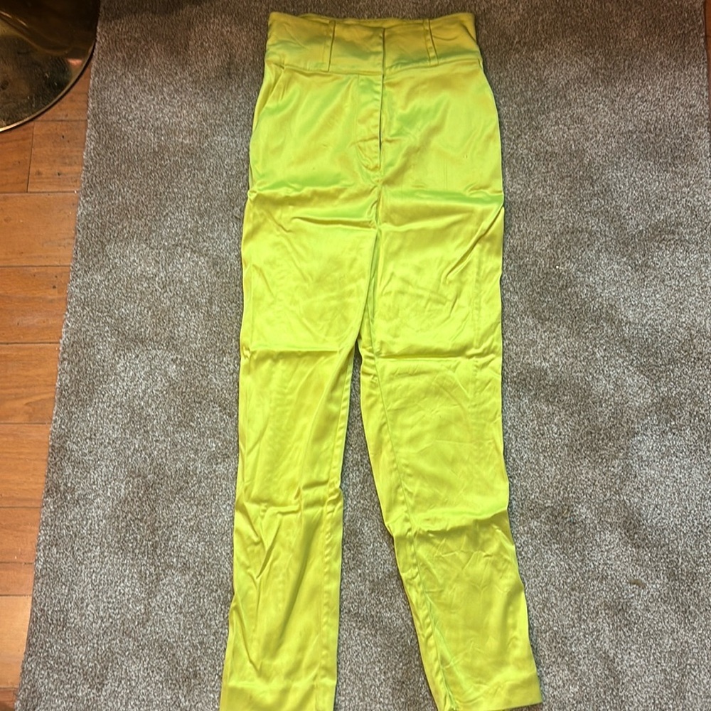 Nbd neon yellow high waisted pants​